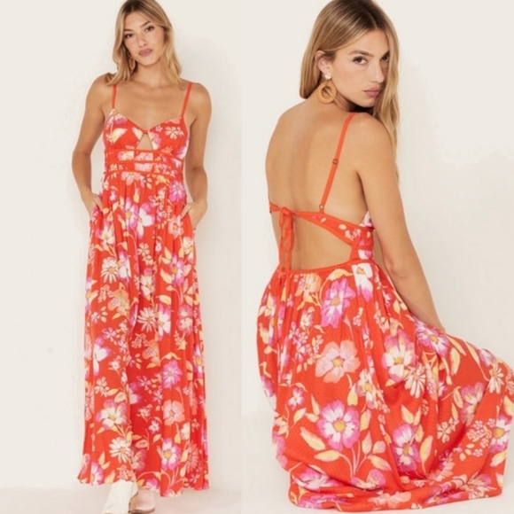 NWT! Free People Wisteria Maxi - Pop Combo - Size XL - Picture 1 of 4